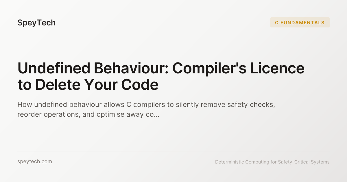 Undefined Behaviour: Compiler's Licence to Delete Your Code | SpeyTech